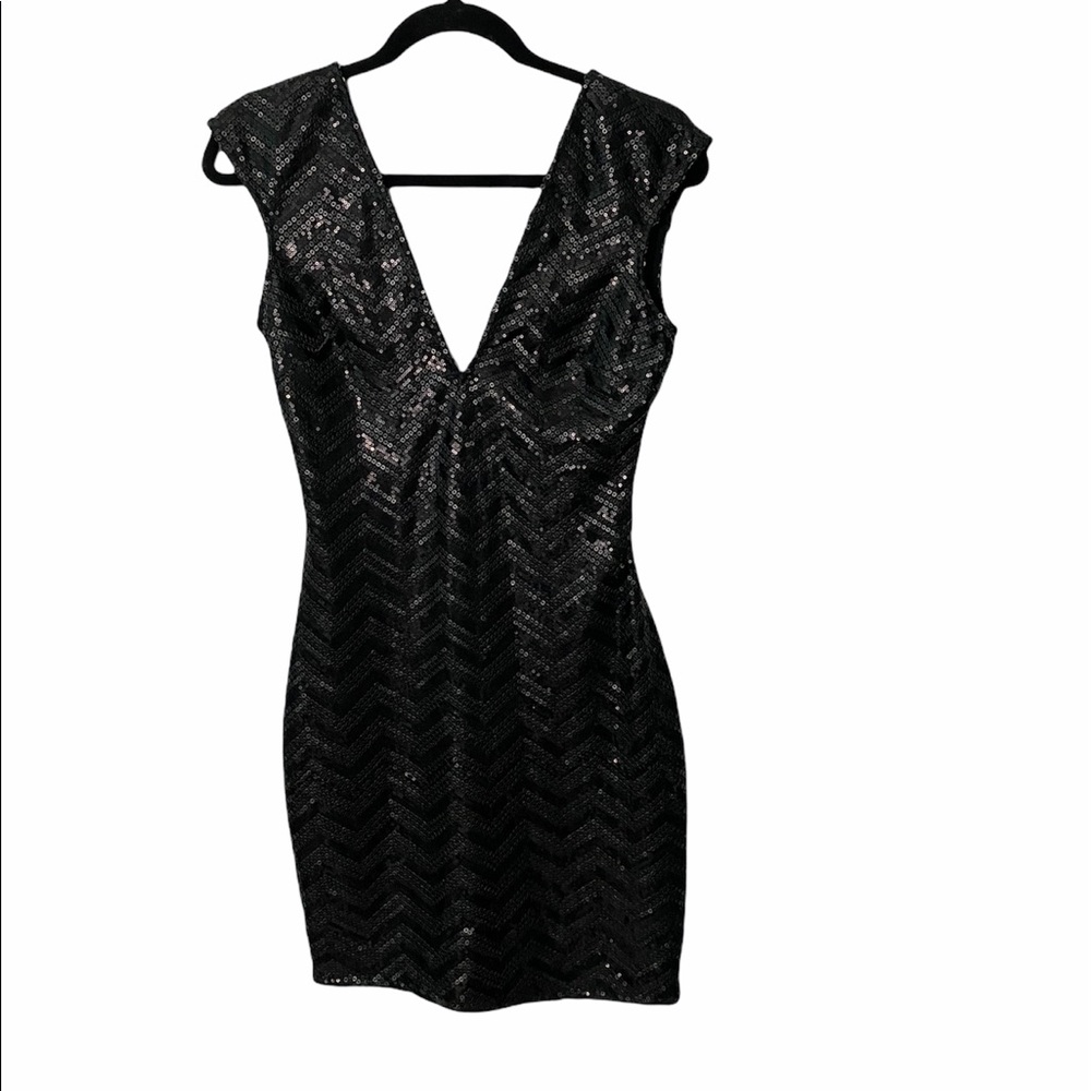 Lovers friend black sequin dress  Med